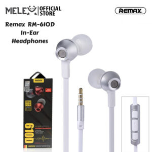 Remax 610D In-Ear Earphone Stereo Bass Sound Noise Isolating with Mic for Phone Computer MP3/4 Music Player-White
