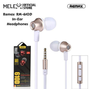 Remax 610D In-Ear Earphone Stereo Bass Sound Noise Isolating with Mic for Phone Computer MP3/4 Music Player-Gold