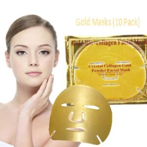 Gold Collagen Crystal Face Masks Lifting Firming Anti Ageing Facial Skin Care (10 Pack)