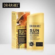 DR.Rashel Gold Anti ageing sunscreen whitening UV Radiation sun protection face body cream protetor sunblock lotion SPF+++ 60 (80g) DRL-1311