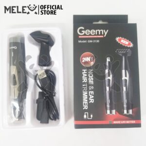 Geemy Trimmer GM-3130 Cordless Rechargeable 2 in 1 Nose Hair Shaver